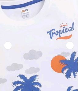Boys White &amp; Blue Tropical Outfit Set