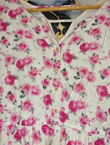 Chic Floral Print Tiered Dress XL/XXL