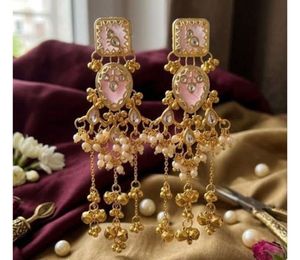 Designer Kundan Pearl Drop Earrings