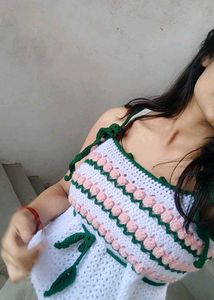 Crochet babydoll Crop Top
