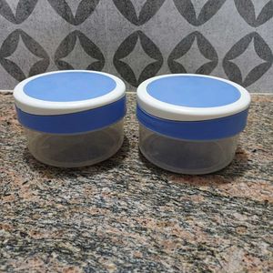 Set of 2 Blue & White Celloware Containers/ Tiffin