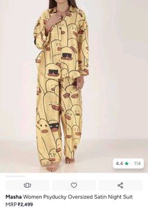 Psyducky Oversized Satin Night Suit