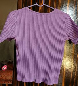 Ribbed Purple Crop Top