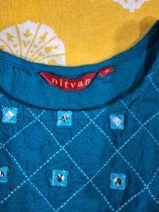 Beautiful Teal Embroidered Kurta
