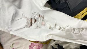 Forever 21 Distressed White Jeans