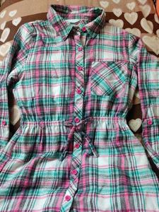 Plaid Button-Down Dress