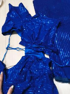 Stunning Blue Sequin Lehenga Choli