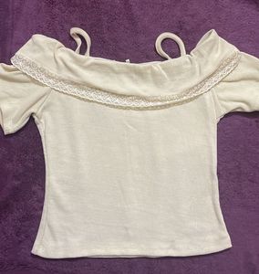 Off-Shoulder Ribbed Knit Top