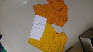 Vibrant Yellow Printed  2 Kurta Set
