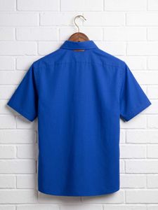 🎽Men's Blue Short Sleeve Casual Shirt