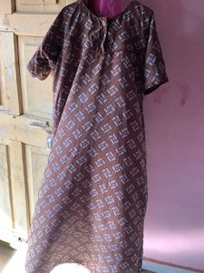 Comfortable Brown Printed Nightgown