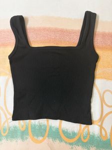 Ribbed Square Neck Crop Top