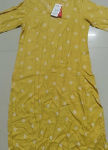 Yellow Printed Kurta