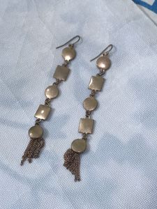 Geometric Tassel Drop Earrings