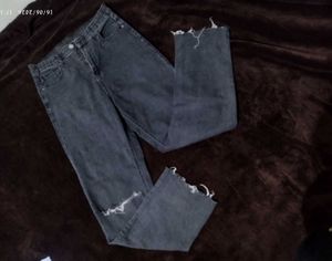 Distressed Black Denim Jeans
