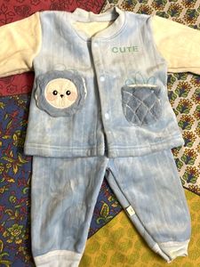 Adorable Baby Blue "CUTE" Sleepsuit