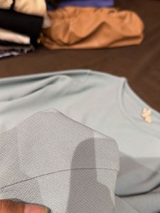 Light Blue Cropped Long Sleeve Top
