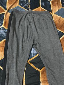 (Imported)Premium Men's Grey Joggers with Black Pa