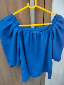 Stylish Blue Puff Sleeve Top