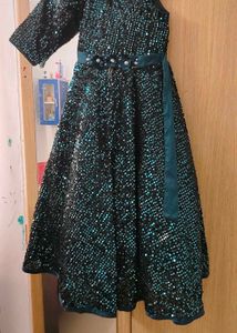 Sparkling Teal Sequin Gown
