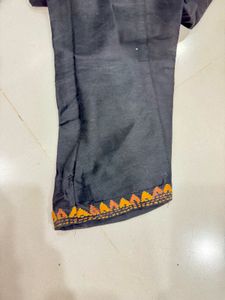 Black Pant with Embroidery