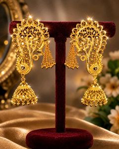1 gram Elegant Gold-Plated Jhumka Neck