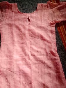 Elegant Pink Organza Kurti Top