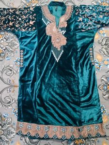 Elegant ZARI Embroidery Velvet Kurta Set