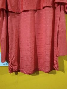 Ruffled Cold Shoulder Tunic Top