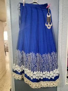 Royal Blue Embroidered lehanga