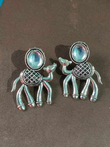Unique Oxidised Camel Earrings