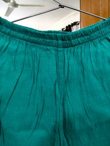 Embroidered Orange Kurta with Teal Dupatta