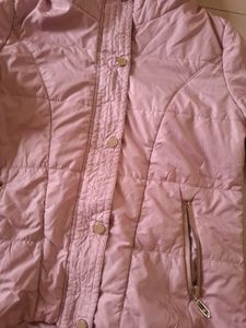 beautiful pink Puffer Jacket with Fur Hood