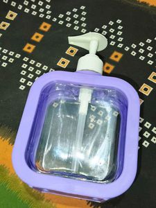 Purple Soap Dispenser with Holder