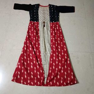 Elegant Red Ikat Print gown