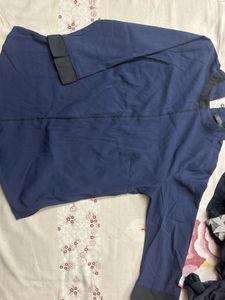 Elegant Navy Blue Tunic Top