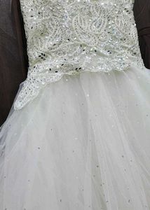 Off-white Flared Party Wear Gown