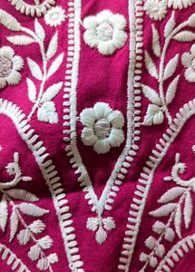 Pink Embroidered Kurti Pant Co-ord Set