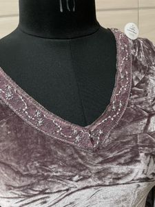 Y2K Velvet V-Neck Long Sleeve Top