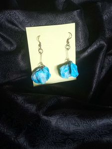 Blue Polymer Clay Earrings
