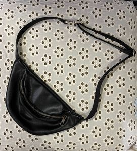 Black Faux Leather Waist Bag
