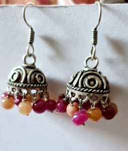 oxidized Silver plated jhumkis