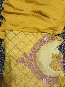Beautiful Yellow Kurta Set with Embroidery