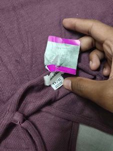 Mauve Ribbed Wrap Tank Top