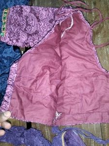 Crepe Embroidered Purple Blouse