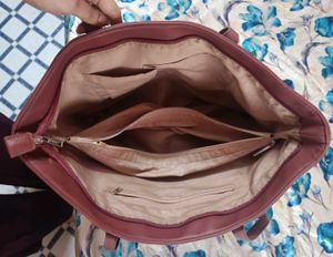 Caprese Maroon Tote Bag