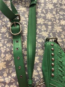 Green Studded Shoulder Bag