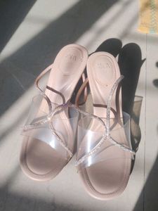 Zara Rhinestones Nude Heels