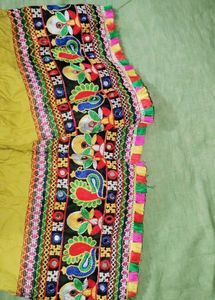 Vibrant Yellow Embroidered Skirt