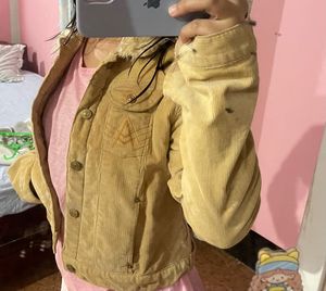 Corduroy Jacket with Fur Collar